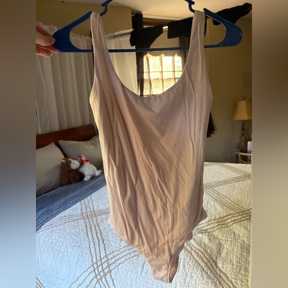 Everlane Light Pink Cotton Blend Bodysuit low back